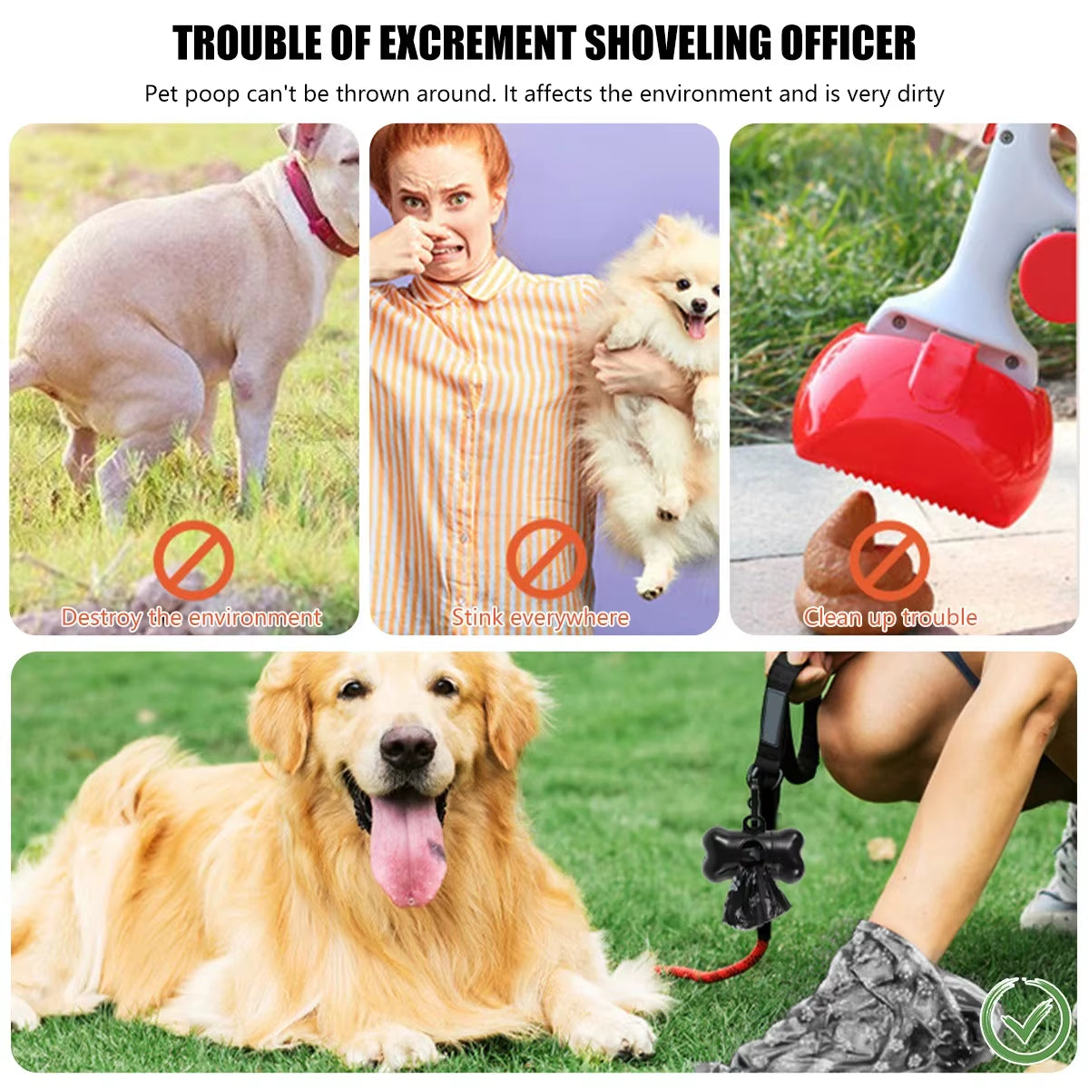 Pet Waste Disposal Bags - 2 Packs of 40 Rolls with Dispenser for Dogs and Cats - Eco-Friendly Outdoor Cleaning Supplies