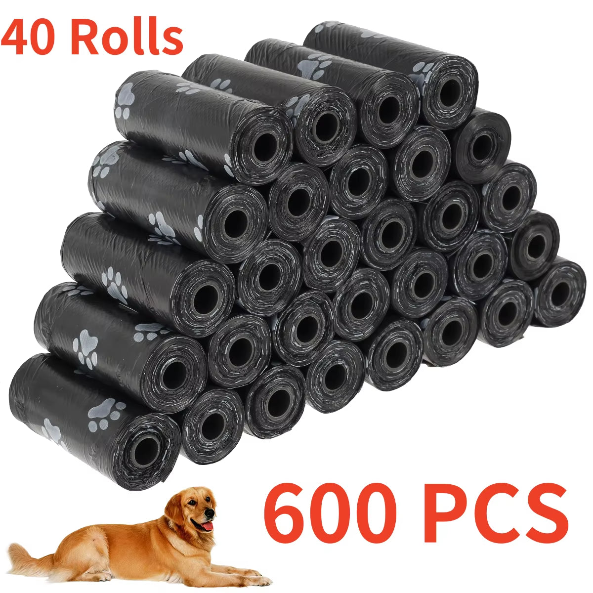 Pet Waste Disposal Bags - 2 Packs of 40 Rolls with Dispenser for Dogs and Cats - Eco-Friendly Outdoor Cleaning Supplies