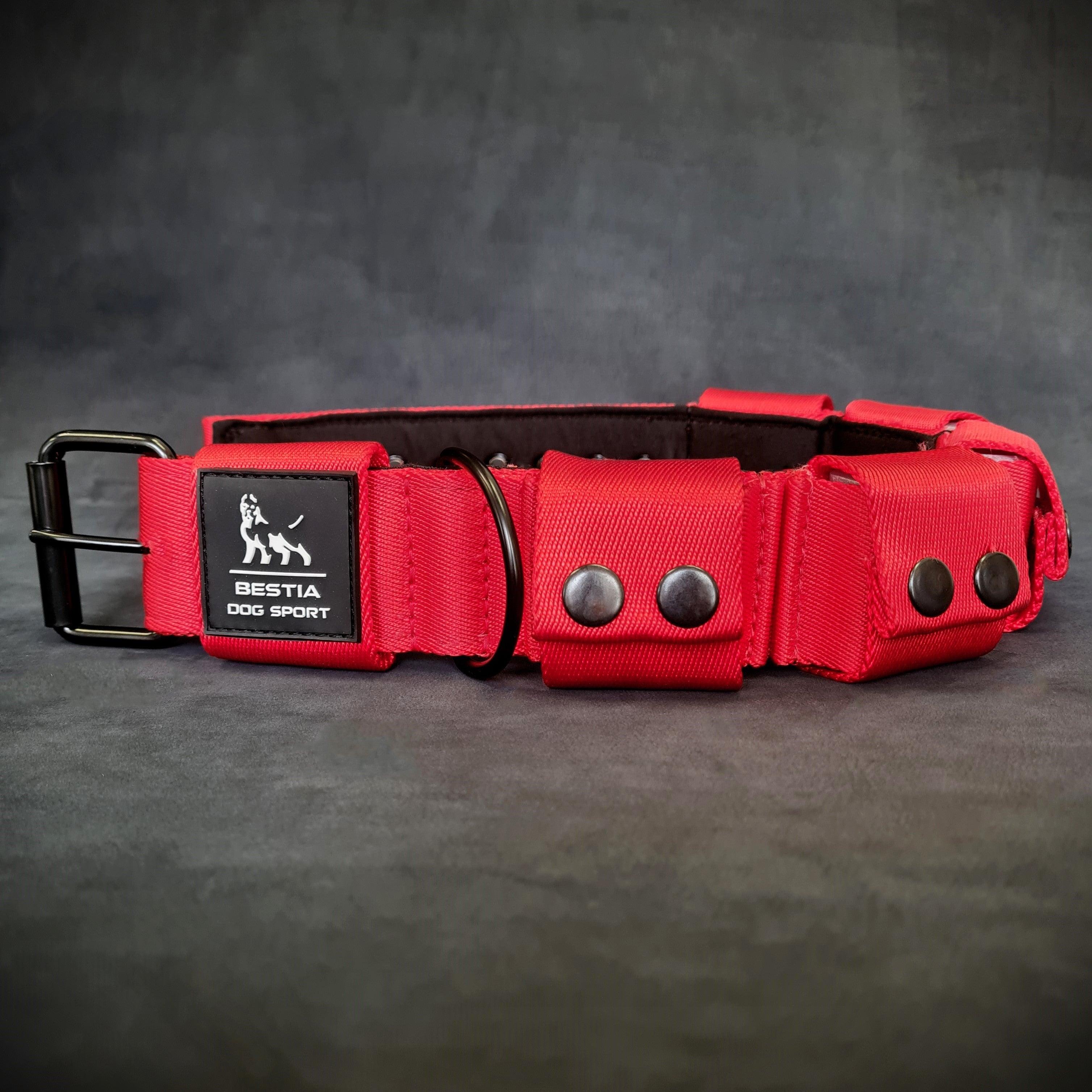 Weighted Dog Training Collar | Red | Removable Weights | S, M & L